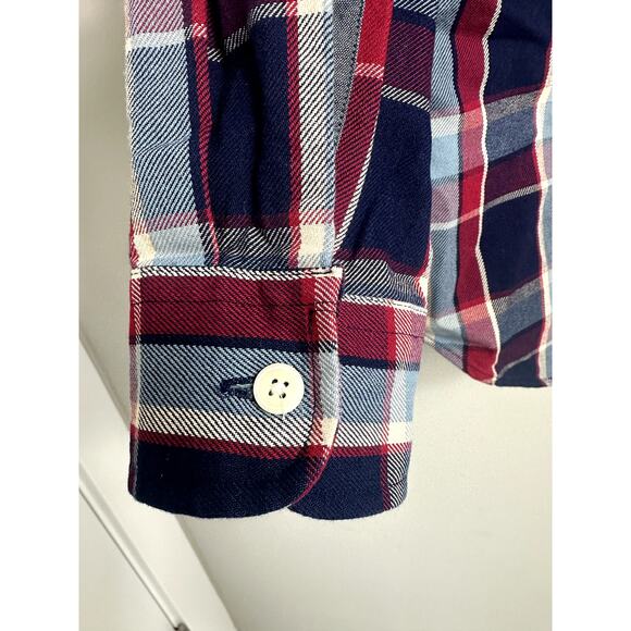 J. Crew Heavyweight Flannel Red/Blue Plaid Men's Size Medium - Picture 9 of 12
